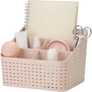 xqk cosmetic storage holder plastic desktop organizer box multigrid openwork finish box make up orga 9999